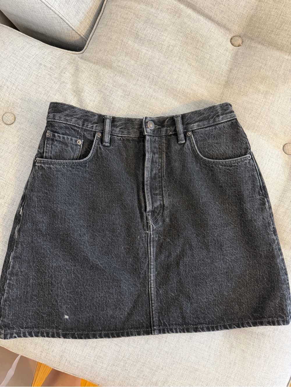 Acne Washed Black Denim Mini Skirt